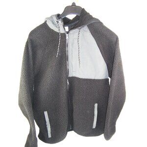 Old Navy Dynamic Fleece Hoodie Jacket Mens Large Black Full Zip Activewear NWT
